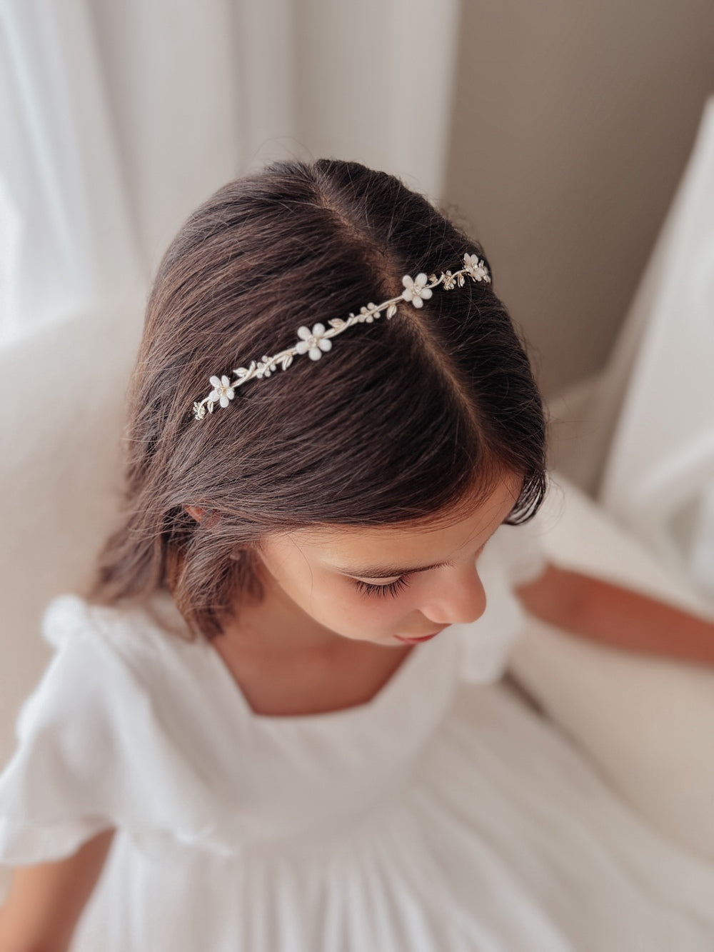 Golden Petal girls gold floral headband
