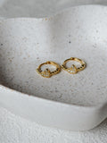 Gold-plated girls hoop earrings with sparkling heart detail