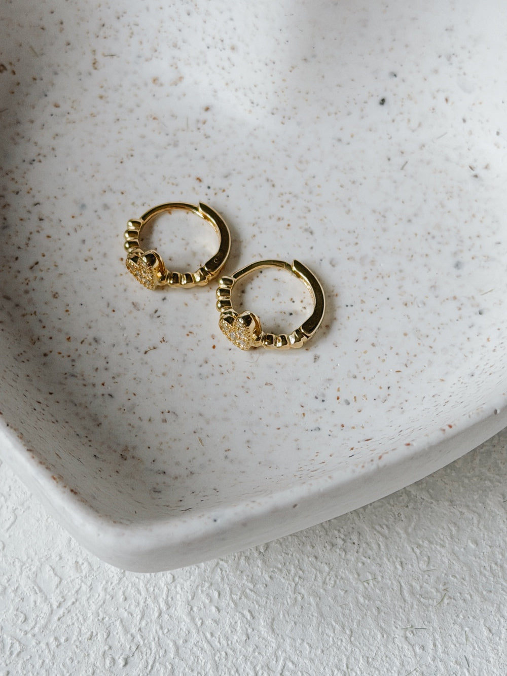 Girls jewellery gift with gold heart hoop earrings