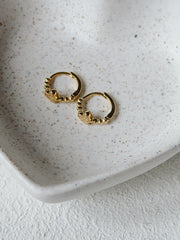 Graceful Heart Girls Gold Earrings - A Little Lacey