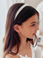Graceful Heart Girls Gold Earrings - A Little Lacey
