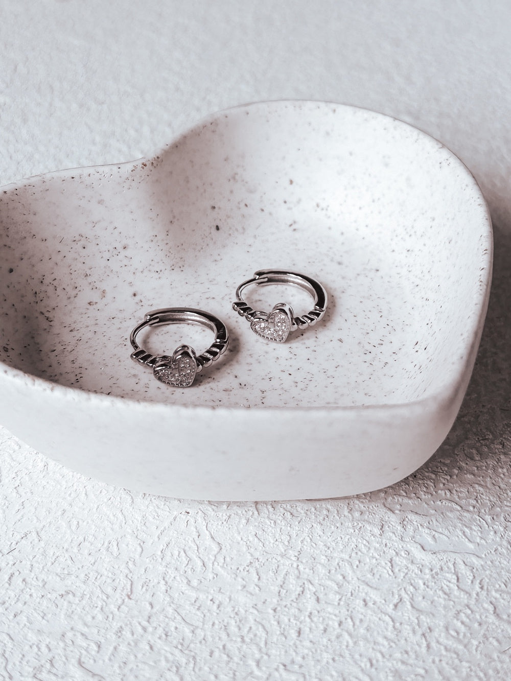 Girls jewellery gift with silver heart hoop earrings