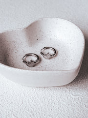 Graceful Heart Girls Silver Earrings - A Little Lacey