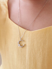 Halo Blossom Girls Silver Necklace - A Little Lacey