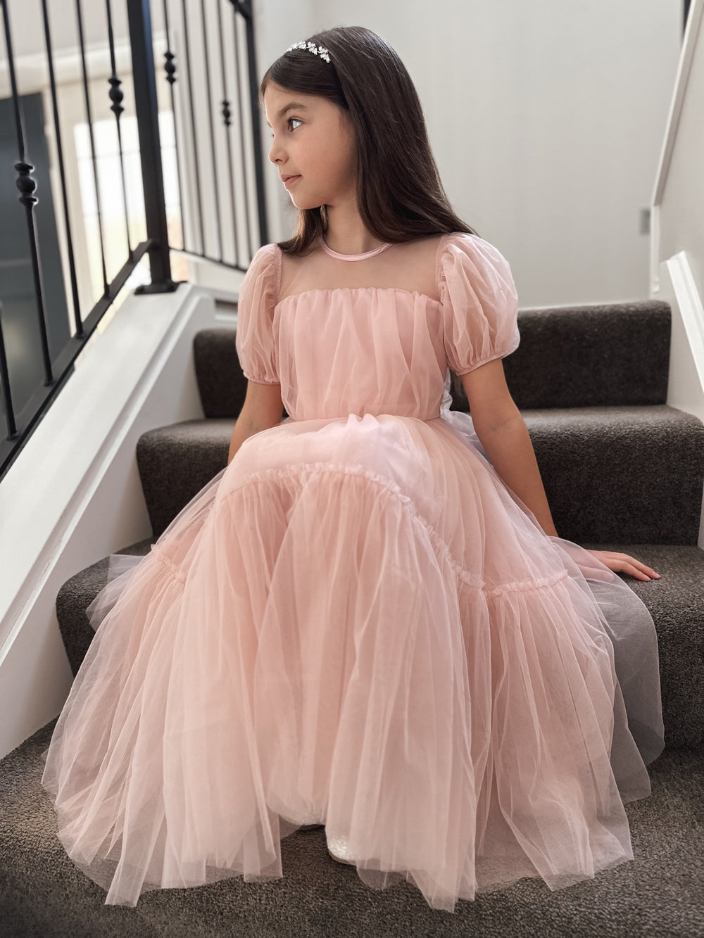 Harmony Puff Sleeve Dusty Pink Dress - New Arrivals