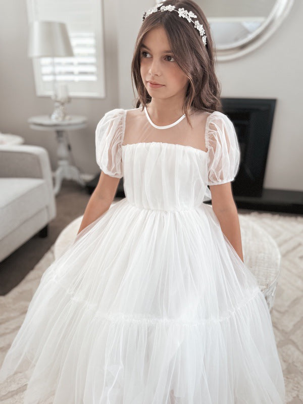 Girls white communion dress 