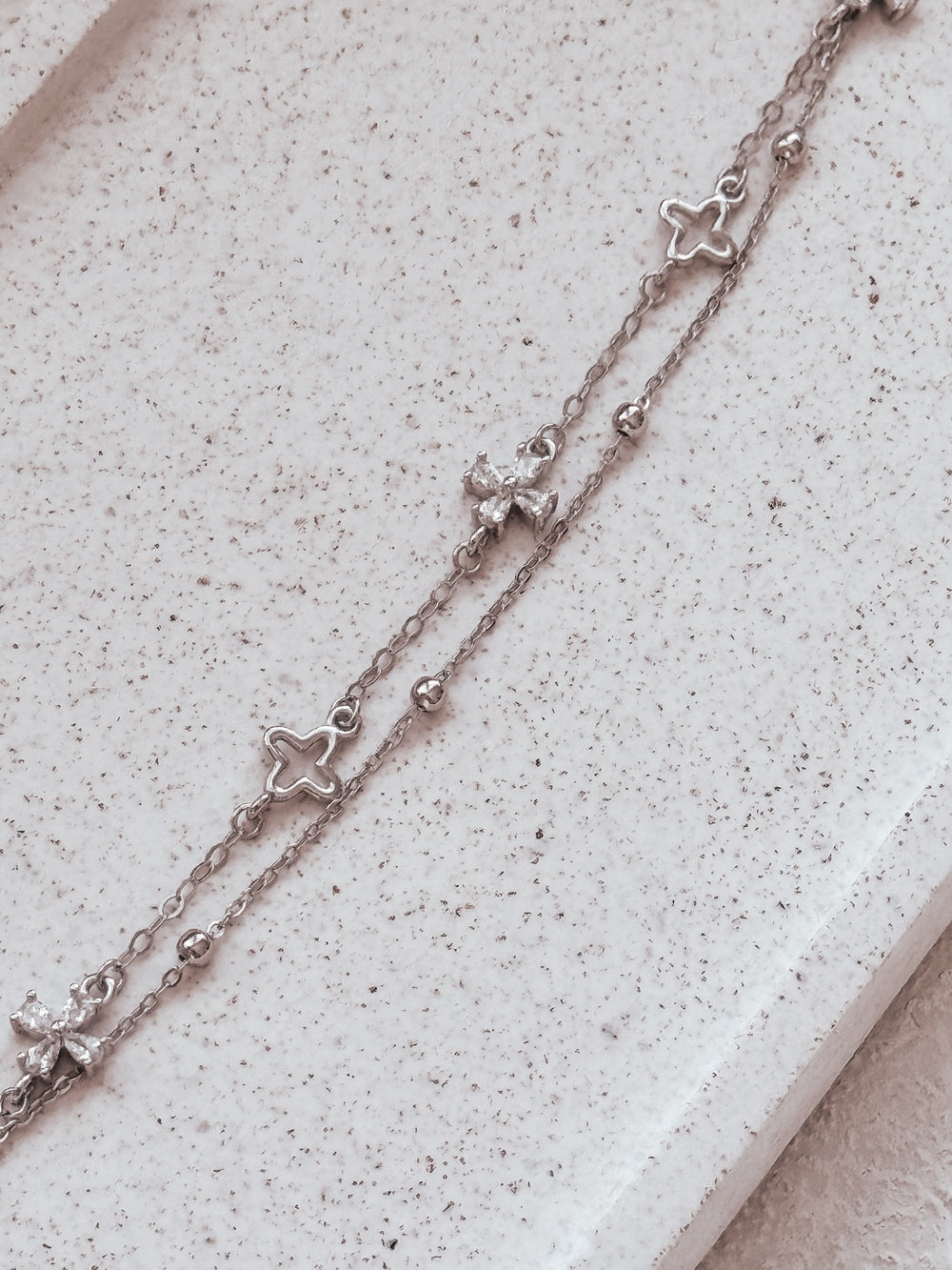 Side view of Harmony bracelet with two delicate strands
