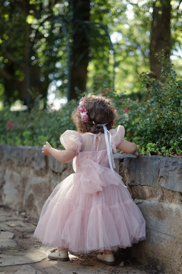 Harmony Puff Sleeve Dusty Pink Dress Size 2 - Girls Pink Dresses