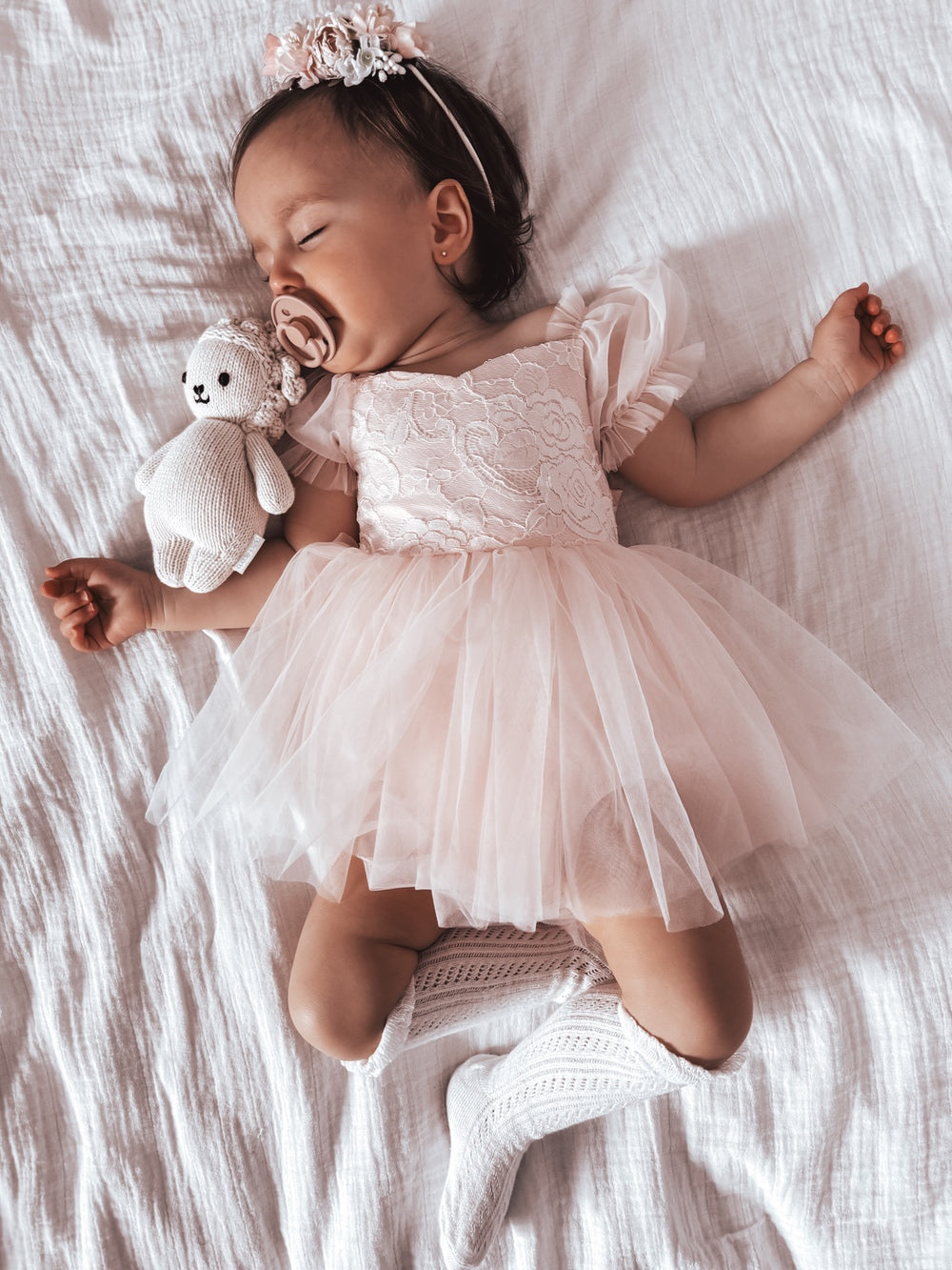 Harper Puff Sleeve Pink Baby Romper - Baby Rompers