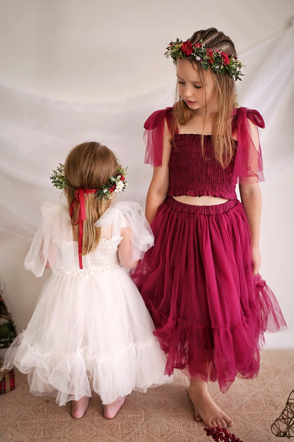 Haven Girls Burgundy Tulle Set - A Little Lacey