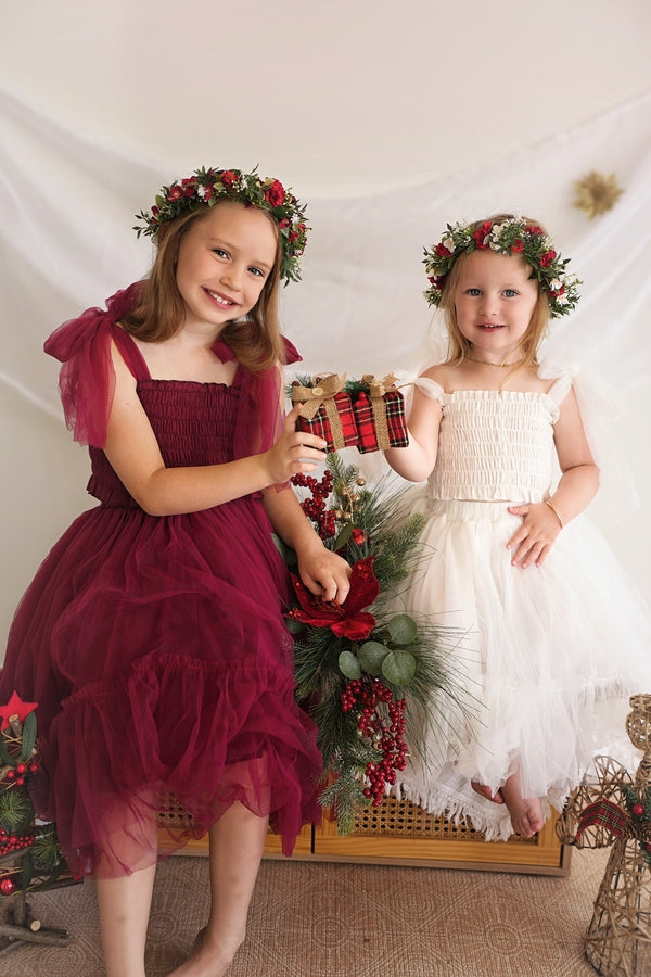 Haven Girls White Tulle Set - Christmas Dresses and Rompers
