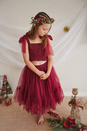 Haven Girls Burgundy Tulle Set - A Little Lacey