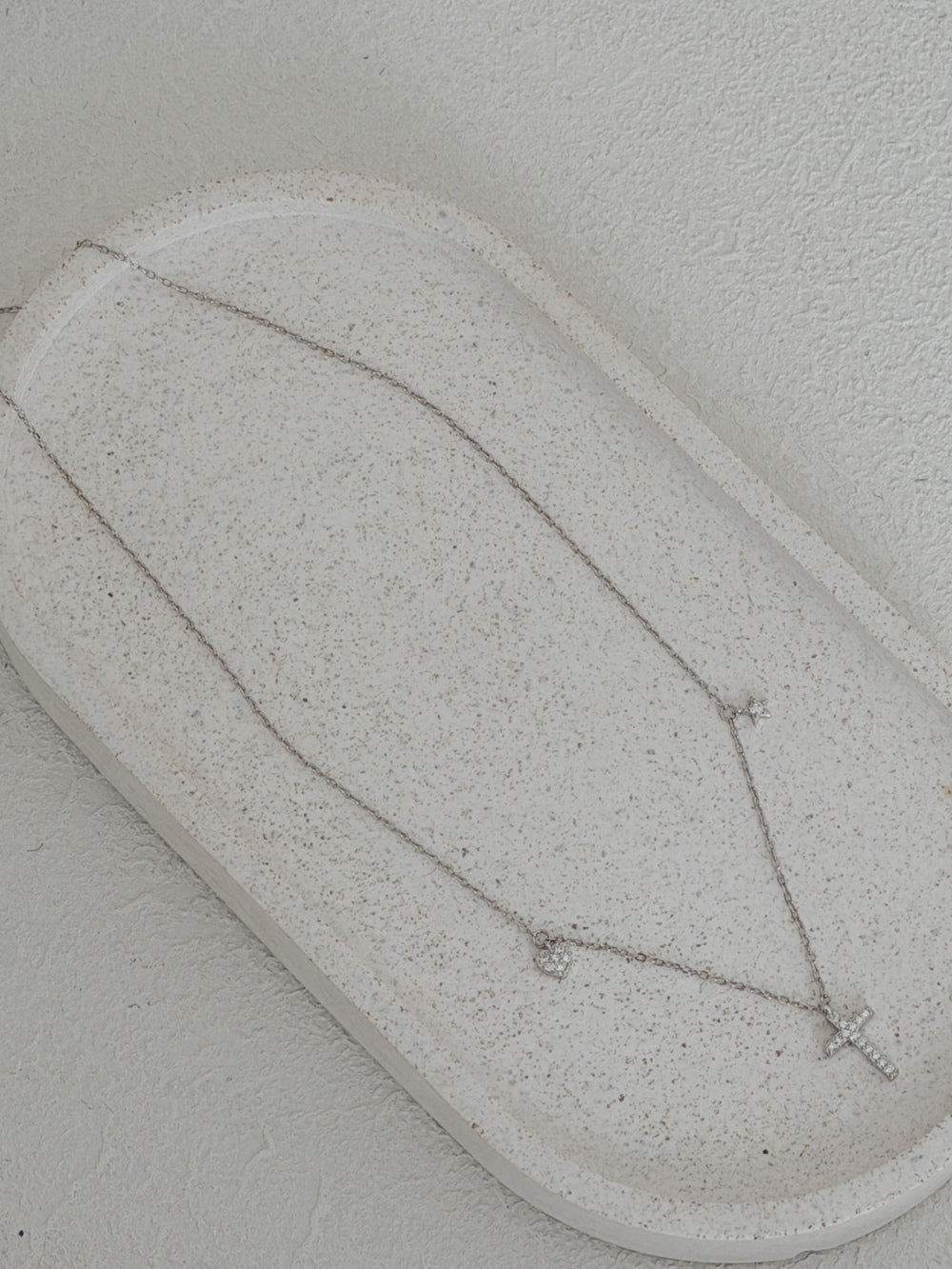 Flower girl sterling silver cross necklace