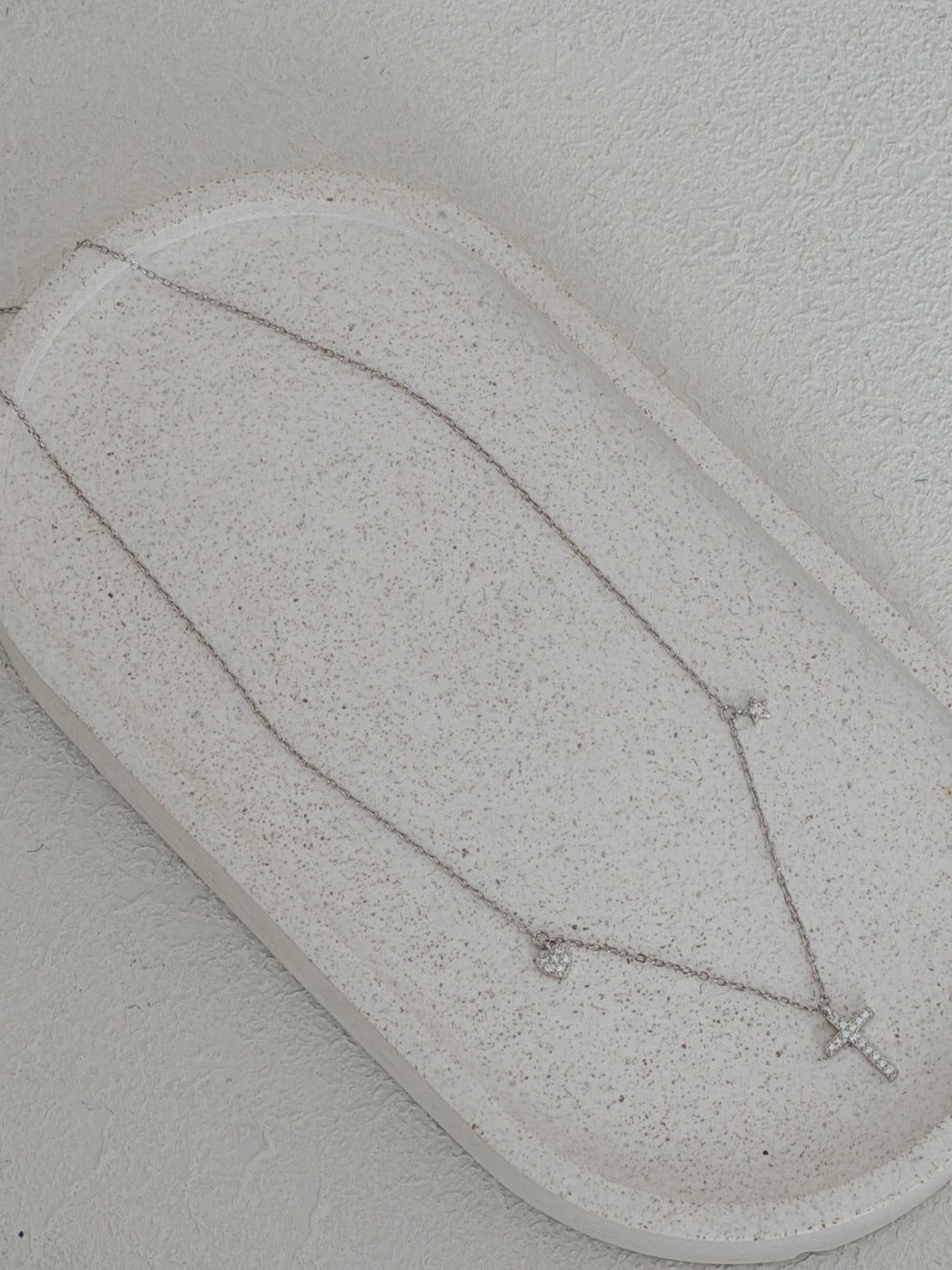 Flower girl sterling silver cross necklace
