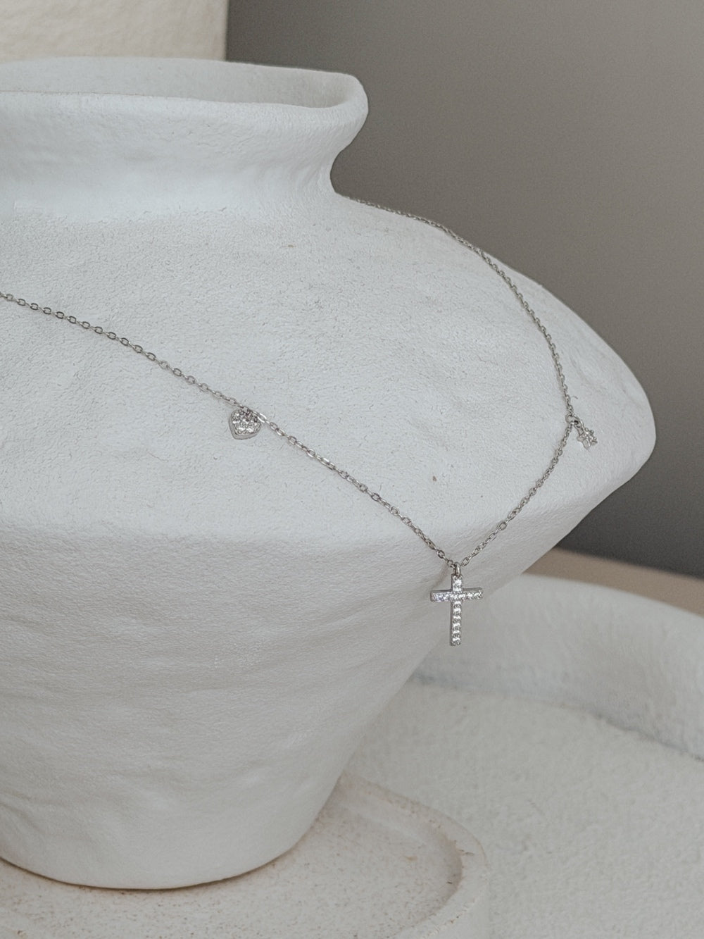 Girls baptism and christening cross necklace