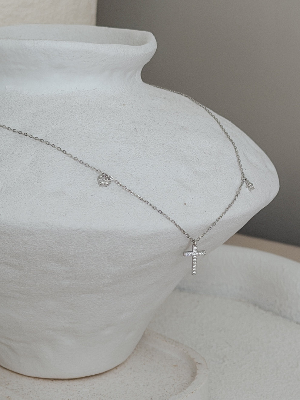 Girls baptism and christening cross necklace
