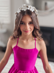 Indi Girls Silver Flower Headband - A Little Lacey