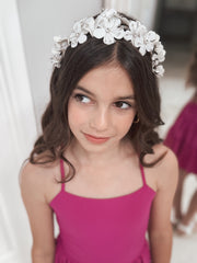 Indi Girls Silver Flower Headband - A Little Lacey