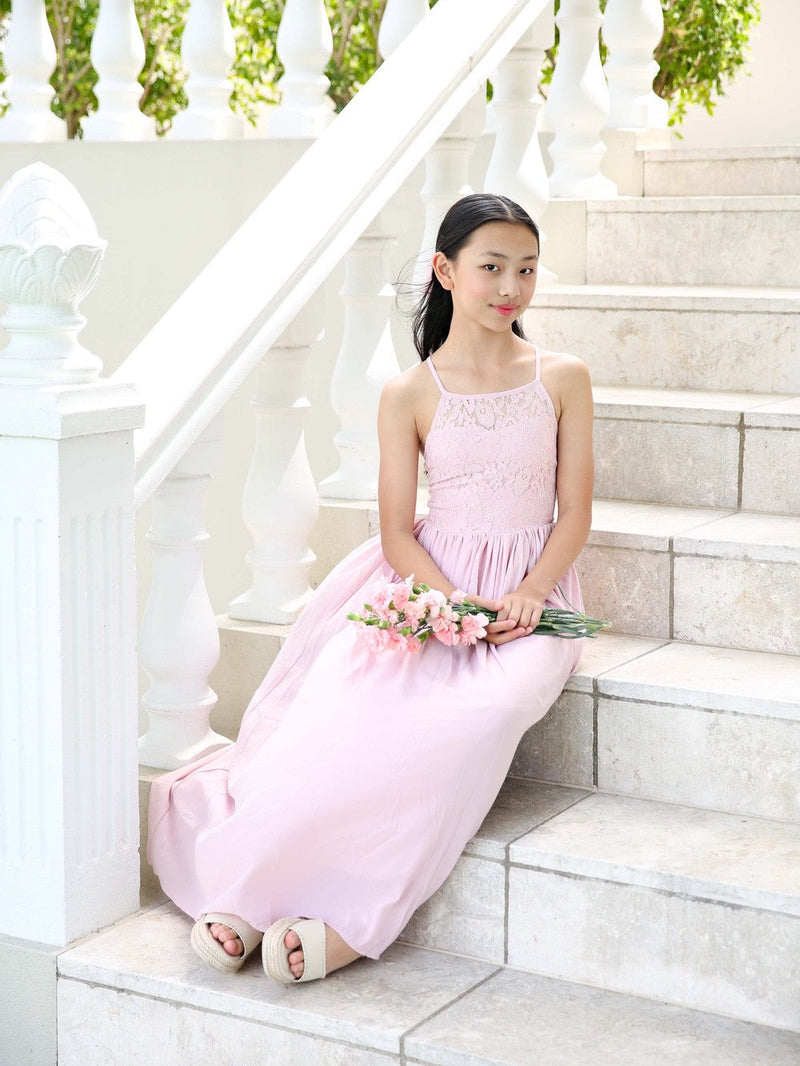 Isabelle Dusty Pink Girls Dress - A Little Lacey