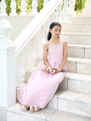 Isabelle Dusty Pink Girls Dress - A Little Lacey