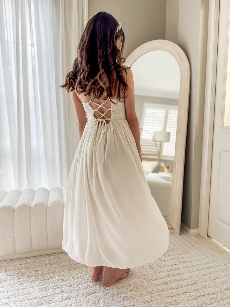 Isabelle Ivory Girls Dress - A Little Lacey