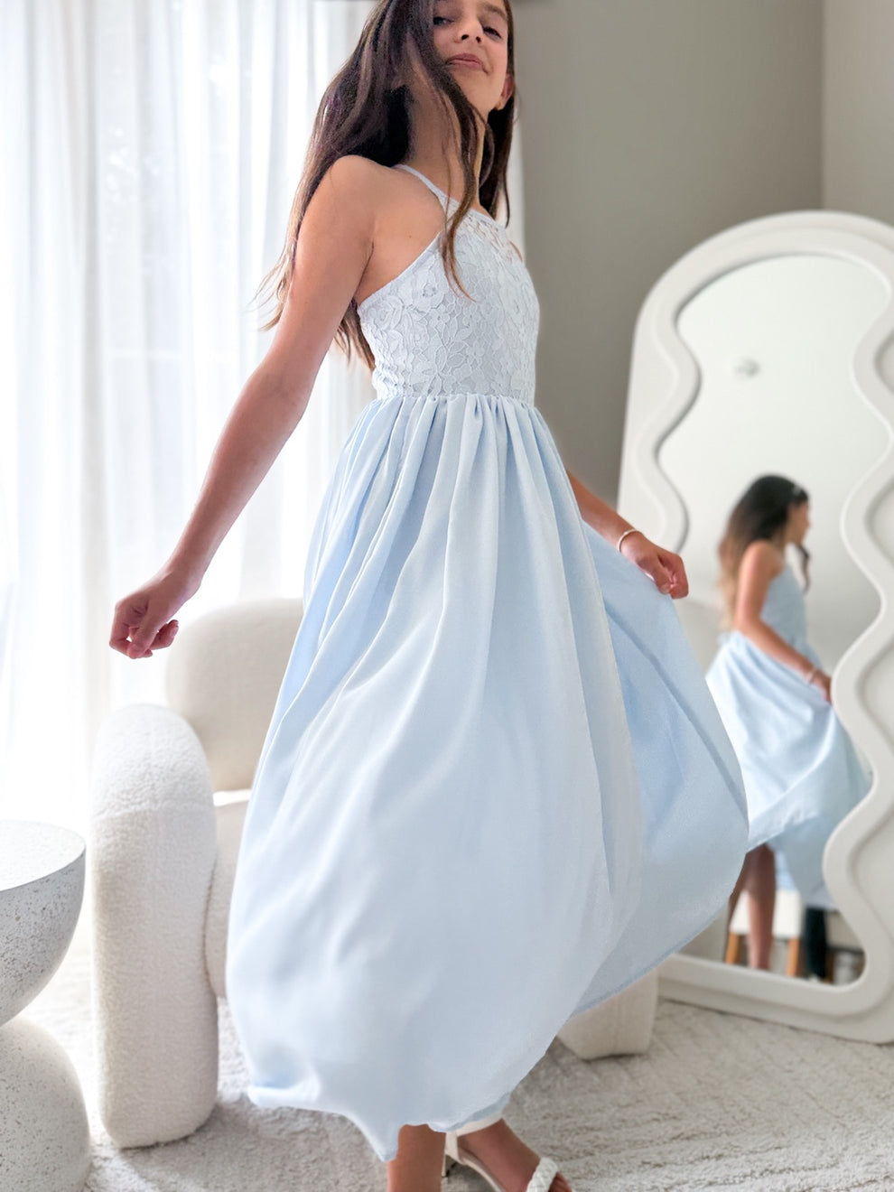 Isabelle Dusty Blue Girls Formal Dress - A Little Lacey · Photo 4 of 8