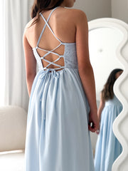 Isabelle Dusty Blue Girls Formal Dress - A Little Lacey