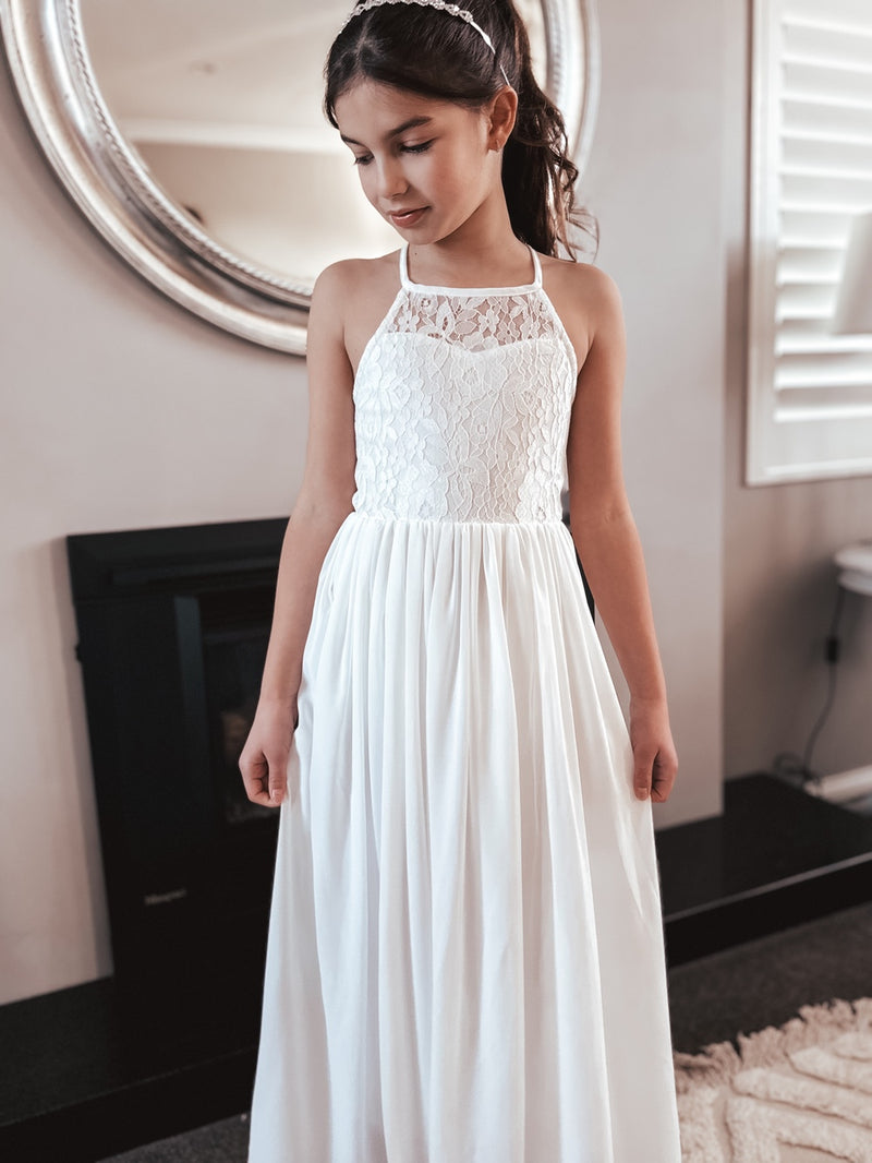 Isabelle White Girls Dress - A Little Lacey