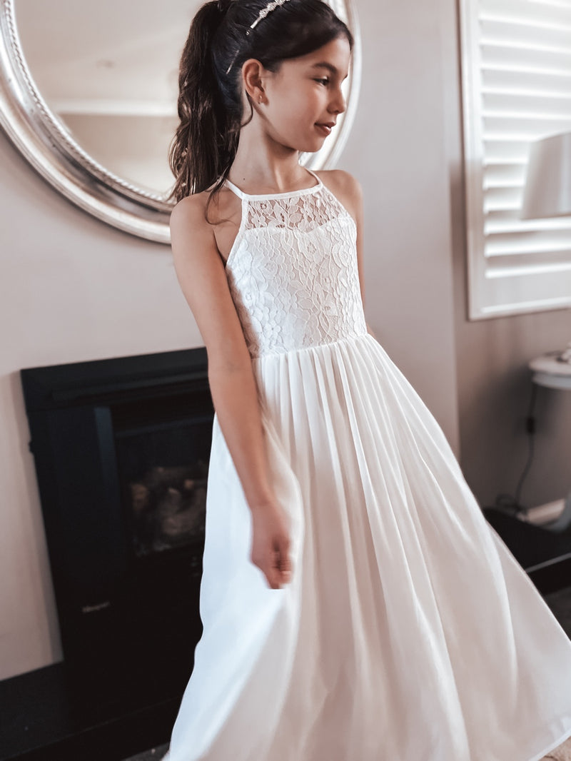 Isabelle White Girls Dress - A Little Lacey