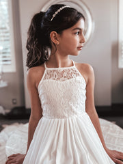 Isabelle White Girls Dress - A Little Lacey