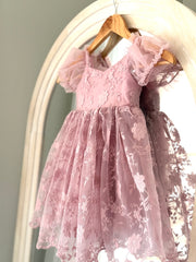 Isla Rose Girls Dusty Pink Dress - A Little Lacey