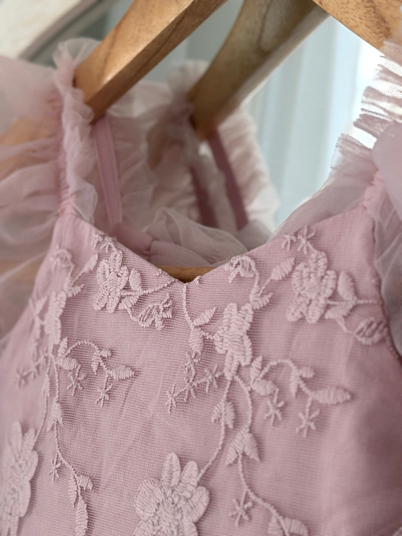 Isla Rose Girls Dusty Pink Dress - A Little Lacey