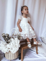 Isla Rose Girls White Dress - A Little Lacey