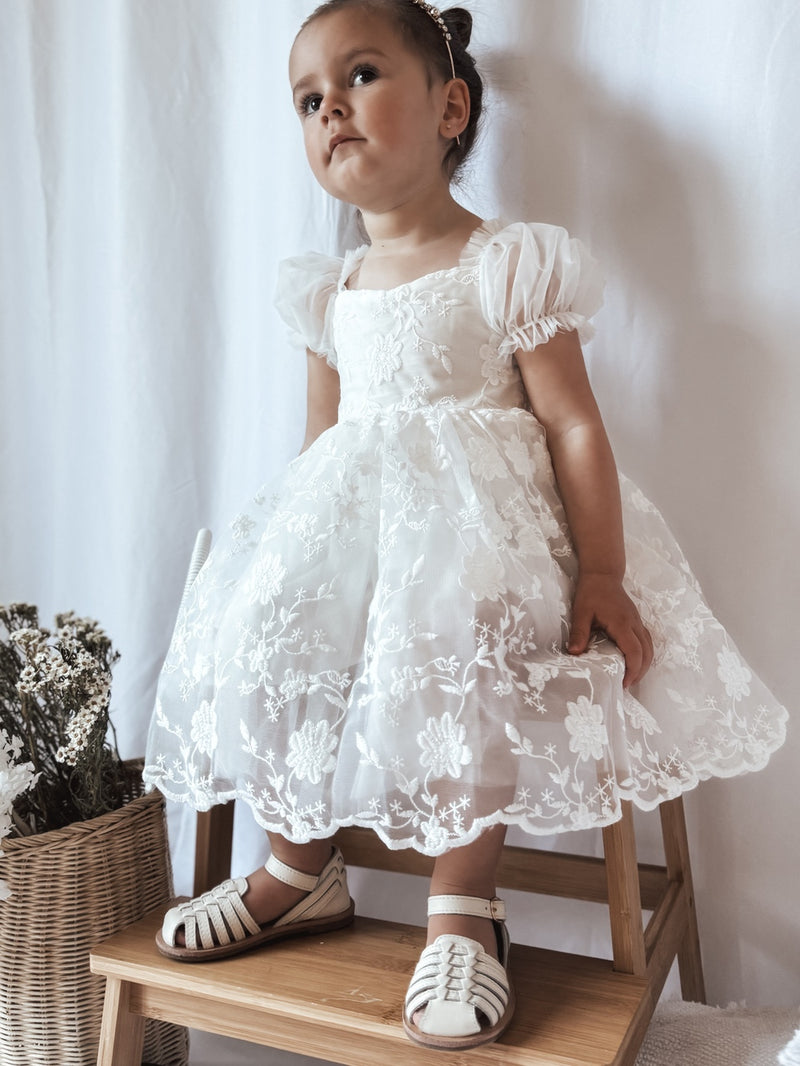Isla Rose Girls White Dress - A Little Lacey