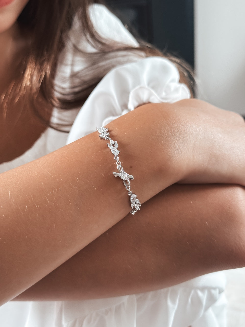 Infinity Bow Girls Silver Bracelet