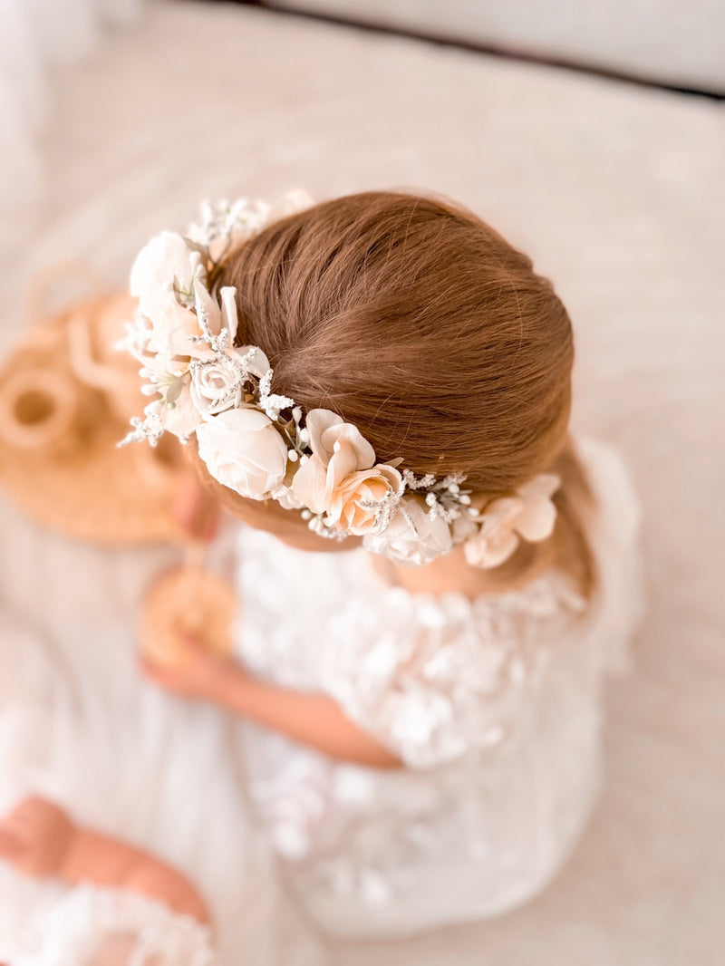 Iris Girls Ivory Flower Crown - A Little Lacey
