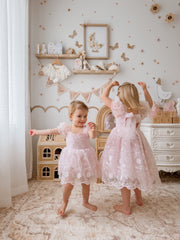 Isla Rose Light Pink Baby Dress - A Little Lacey