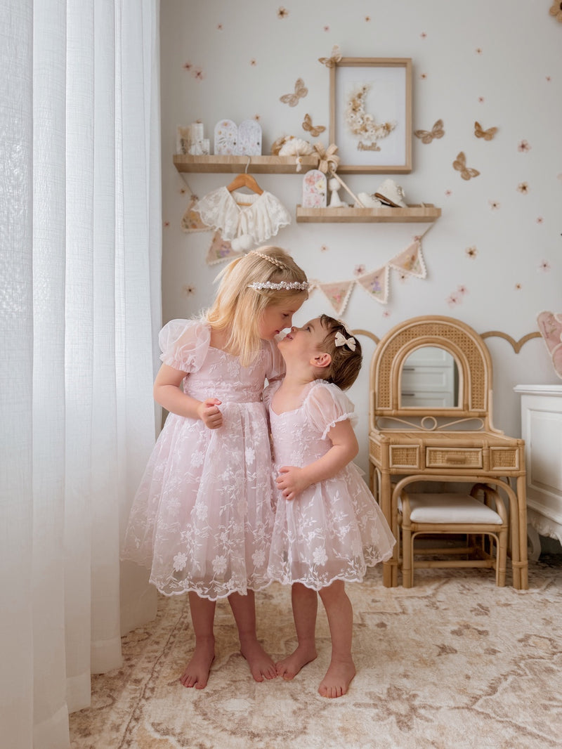 Isla Rose Light Pink Baby Dress - A Little Lacey