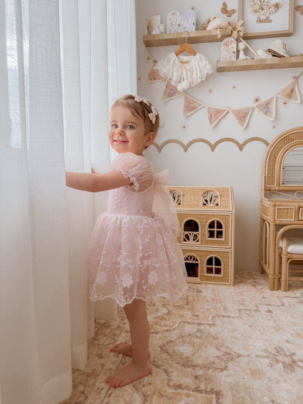 Isla Rose pink baby dress for matching sister outfits