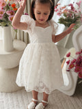 Romantic ivory lace girls dress