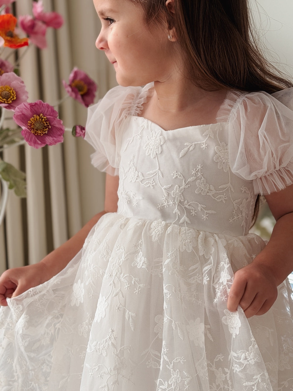 Timeless ivory girls dress for celebrations