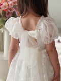 Isla Rose ivory embroidered lace girls dress