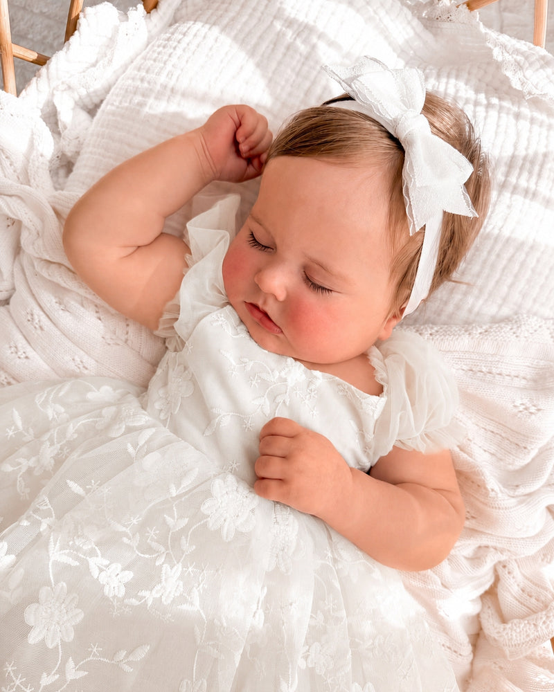 Isla Rose White Baby Dress - A Little Lacey