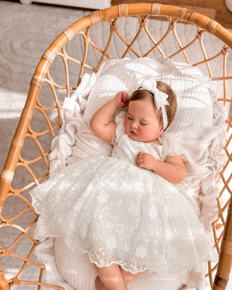 Isla Rose White Baby Dress - A Little Lacey
