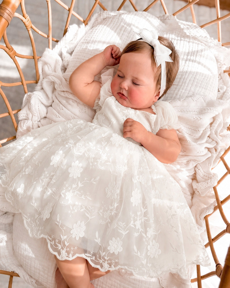 Isla Rose White Baby Dress - A Little Lacey