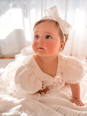 Isla Pearl Bow Baby Headband - A Little Lacey