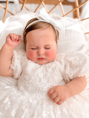 Isla Pearl Bow Baby Headband - A Little Lacey