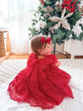 Elegant red girls christmas dress for special occasions