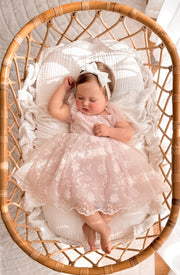 Isla Rose Light Pink Baby Dress - A Little Lacey