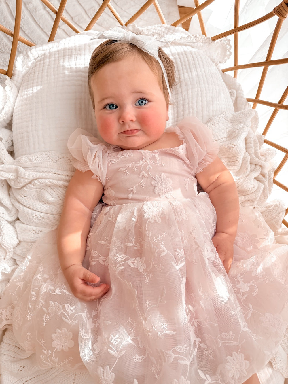 blush pink baby dress for birthdays and celebrations